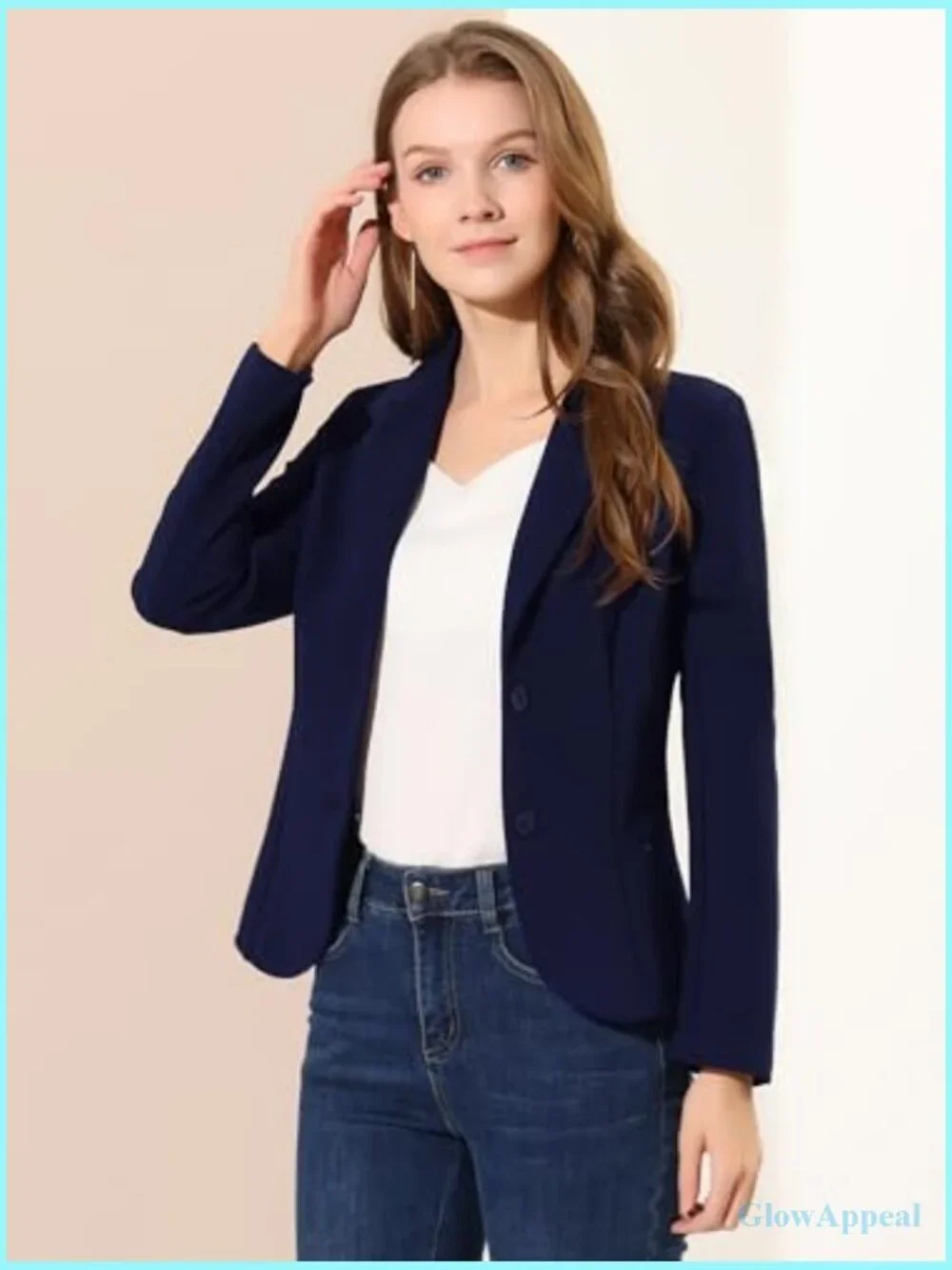 Stretch Blazer for Work Office Business Casual Fitted Jacket